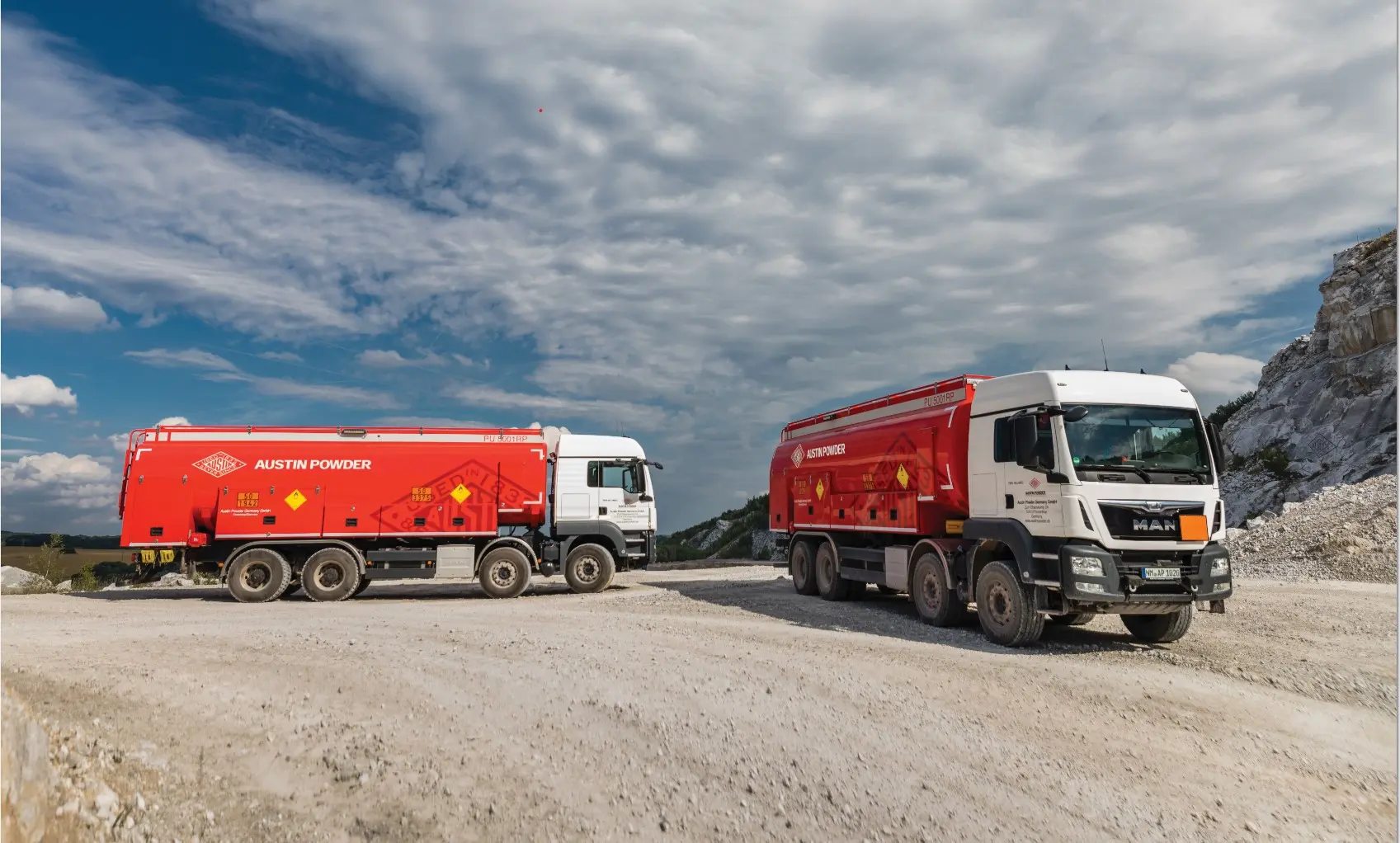 Trucks on site